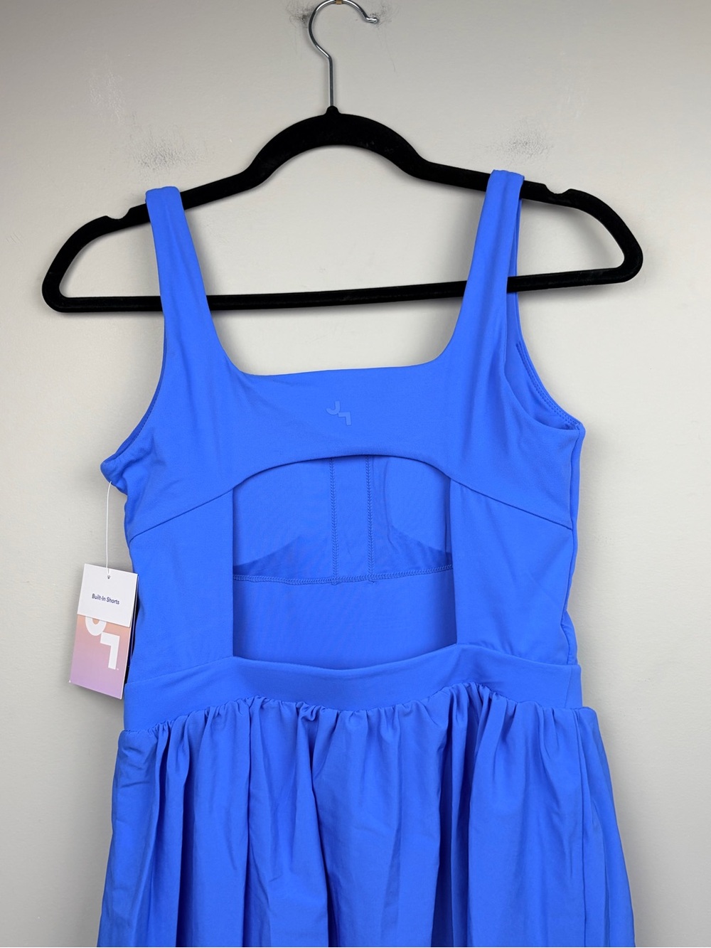 NWT JoyLab Athletic Dress Built In Shorts Open Back Sea Ship Blue Size S - Picture 8 of 9